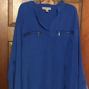 Michael Kors long sleeved blue blouse.